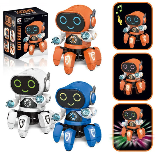 Kids Dance Robots Music LED 6 Claws Octopus Robot Birthday Gift Toys For Children Early Education Baby Toy Boys Girls